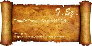Tamássy Szebáld névjegykártya